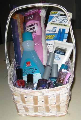 Bridal shower Nail care gift basket