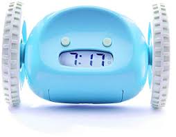 Runaway wheeled alarm clock